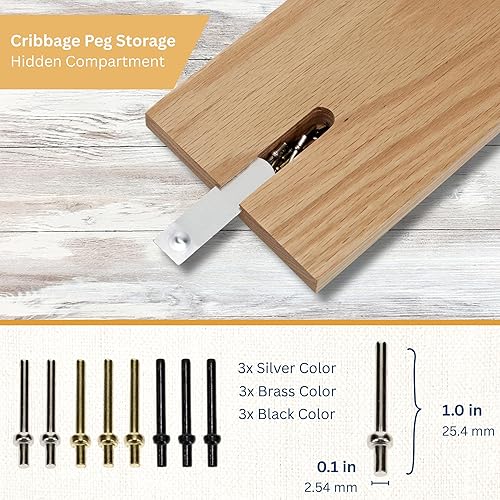 Miniatura 3 de WE Games Juego de tablas clásicas de madera de roble natural macizo, 3 tablas con clavijas de metal, tabla de cuna única para juegos familiares,