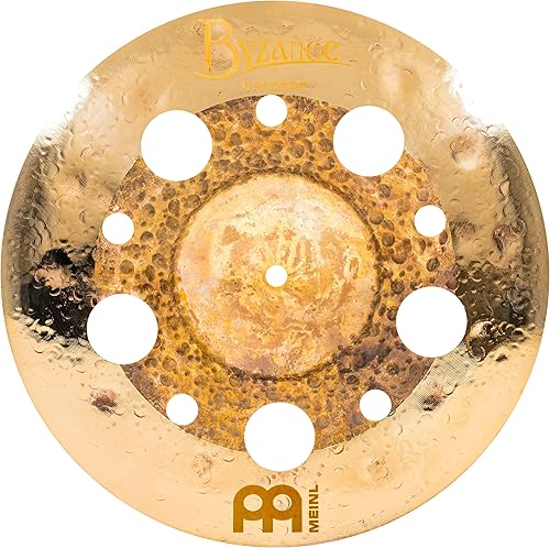 Meinl Cymbals Byzance 14" Dual Multi Trash Crash con agujeros - Hecho en Turquía - Bronce B20 martillado a mano, garantía de 2 años, (B14DUMUTR)
