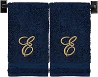 Vista 99 de Toallas de mano beige para baño, monogramadas, toallas turcas de algodón de lujo, bordadas en Estados Unidos, juego de 2, elige el color y la letra