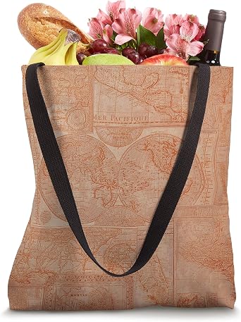 Old World Map Rustic Tote Bag