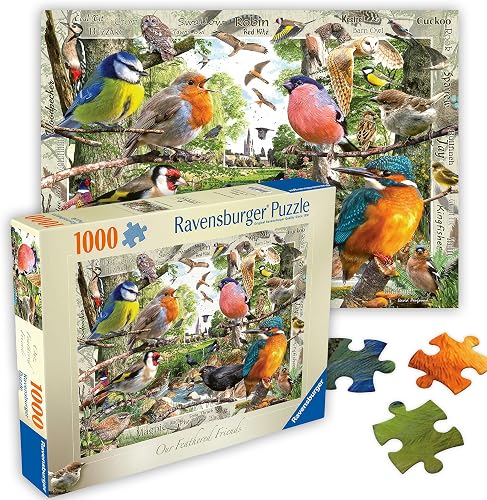 Ravensburger Our Feathered Friends 1000 Piece Jigsaw Puzzle for Adults | Unique, Pieces | Anti-Glare Surface | FSC Certified, Eco-Friendly | Amazon Exclusive