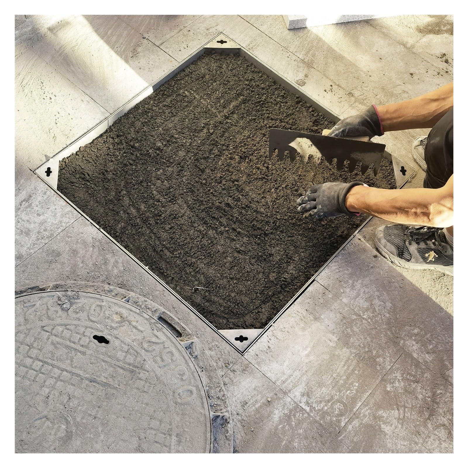 Gbrsxyip Custom Stainless Steel Outdoor Square Manhole Cover & Frame 20X20 To 36X36 Invisible Recessed Septic Tank Liddurable Weatherresistant Custom