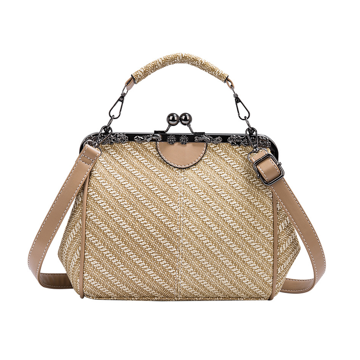 Bolso vintage para mujer de cuero PU estilo retro miniatura 7