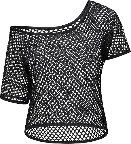 Miniatura 4 de Yuriko Disfraz de fiesta de los años 80 para mujer, camiseta de neón con hombros descubiertos, dos piezas con accesorios de disfraces de los años 80