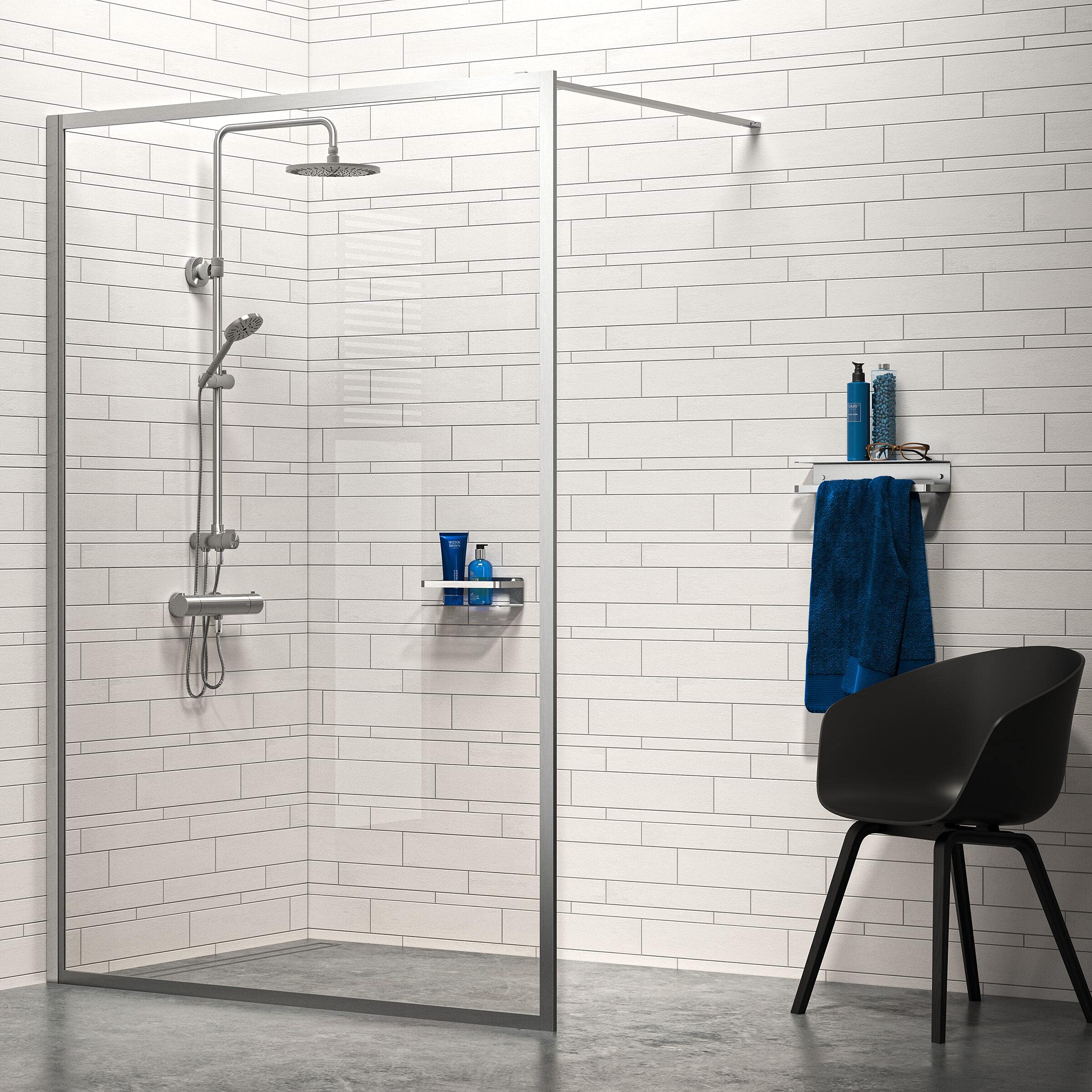 TIGER Caddy Cestello Doccia/Porta Salviette, Acciaio Inox Spazzolato, 35 cm