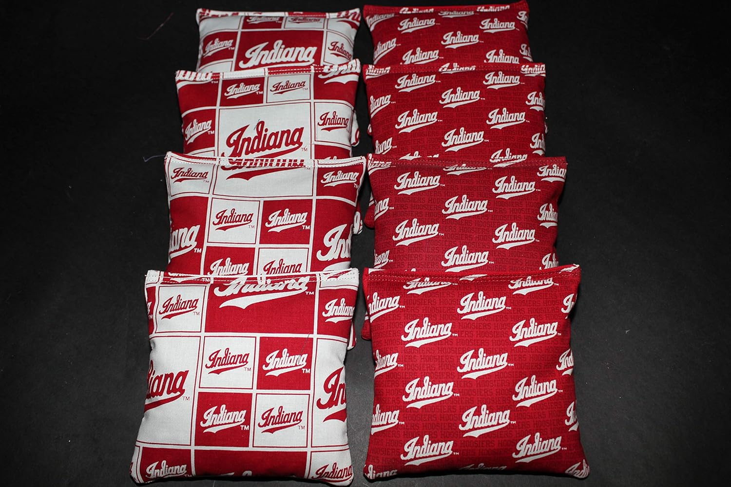 BackYardGamesUSA Indiana IU Hoosiers Set of 8 Cornhole Bean Bag TOSS Game Bags Quality Handmade!