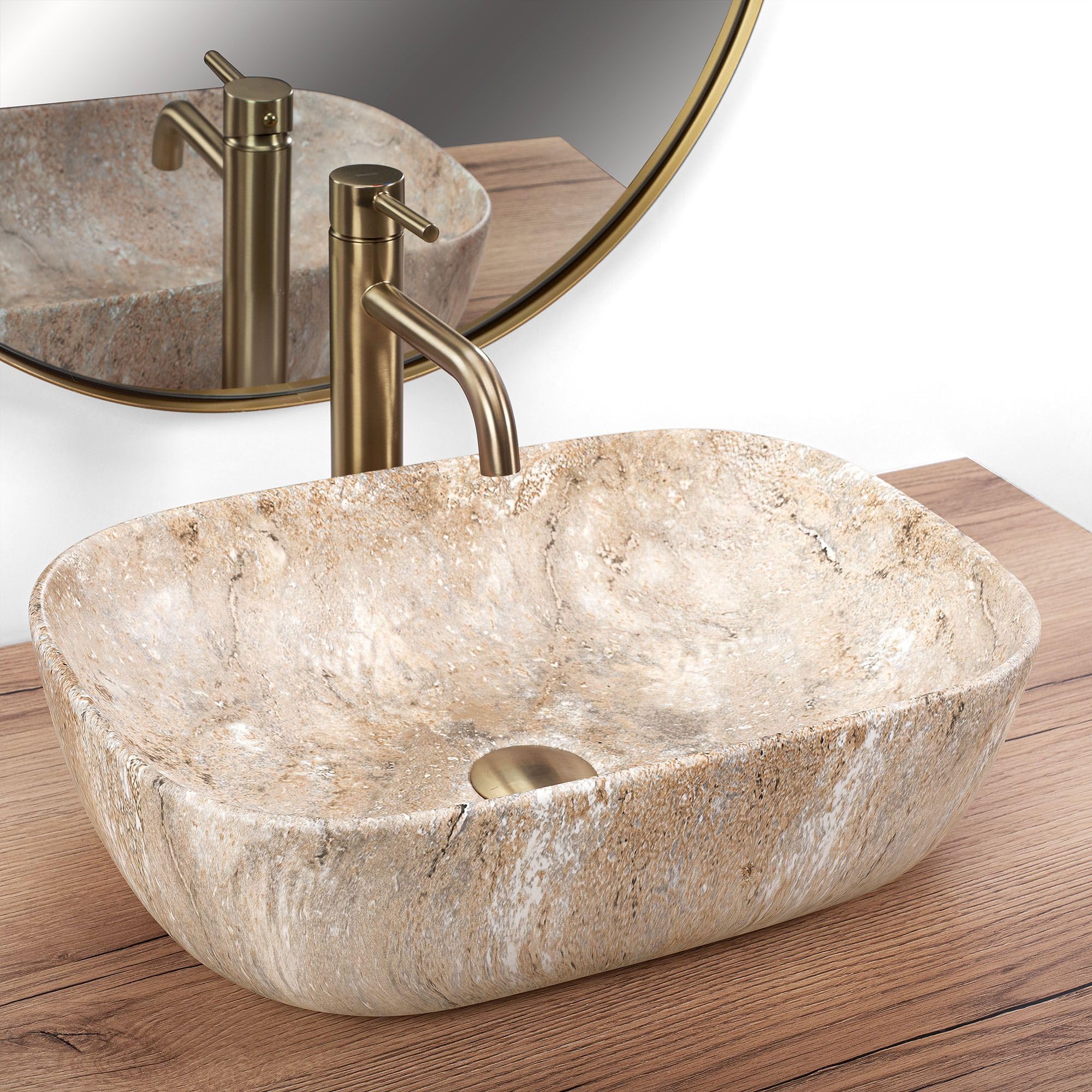 Lavabo Sobre Encimera Rea Belinda Savana Beige