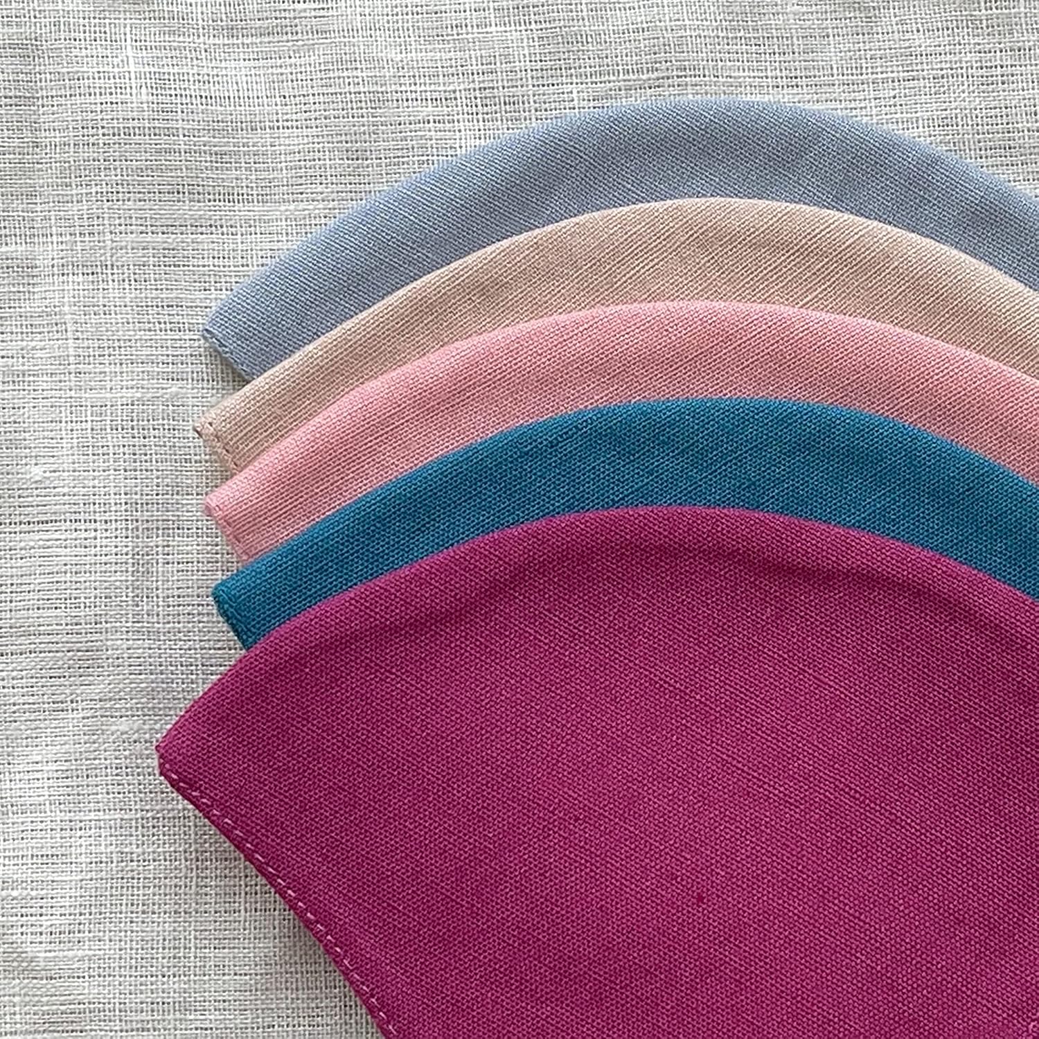 SHASHE Pack of 5 - Cotton Linen - 3 Layered Face Mask - Washable, Reusable (Cotton Candy)