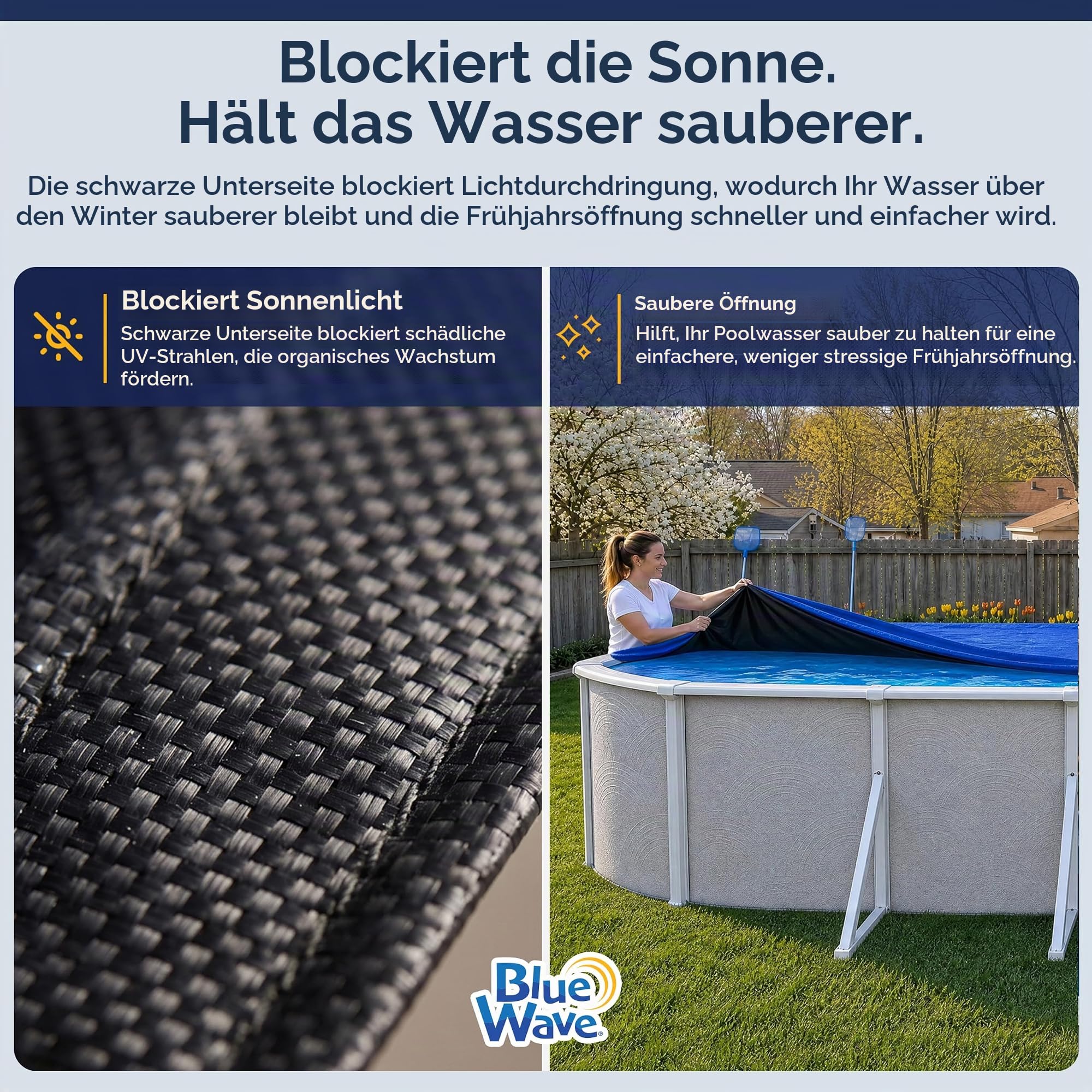 Blue Wave BWC918 Gold Abdeckplane für den Winter, oval, 3,7 x 7,3 m, Königsblau