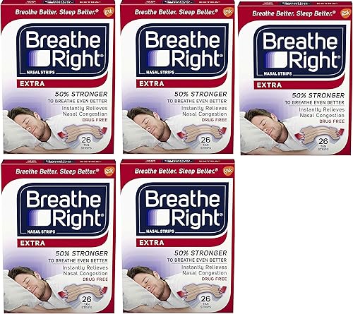Breathe Right Tiras nasales para dejar de roncar, sin drogas, extra bronceado, 130 (cuenta)