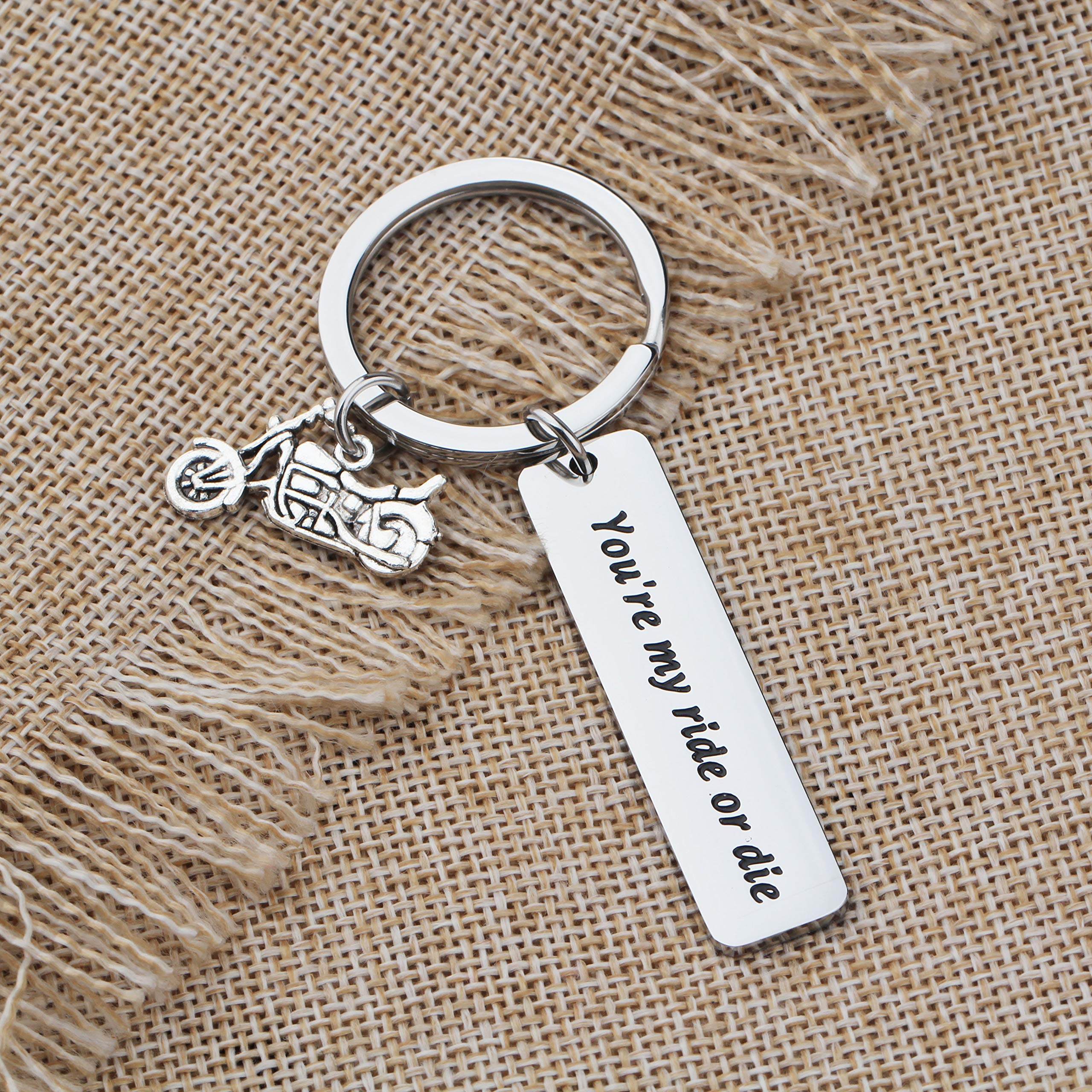 BAUNA Dirt Bike Rider Keychain You’re My Ride Or Die Motorcycle Biker Jewelry Motocross Gifts for Men (Dirt Bike Rider Keychain)