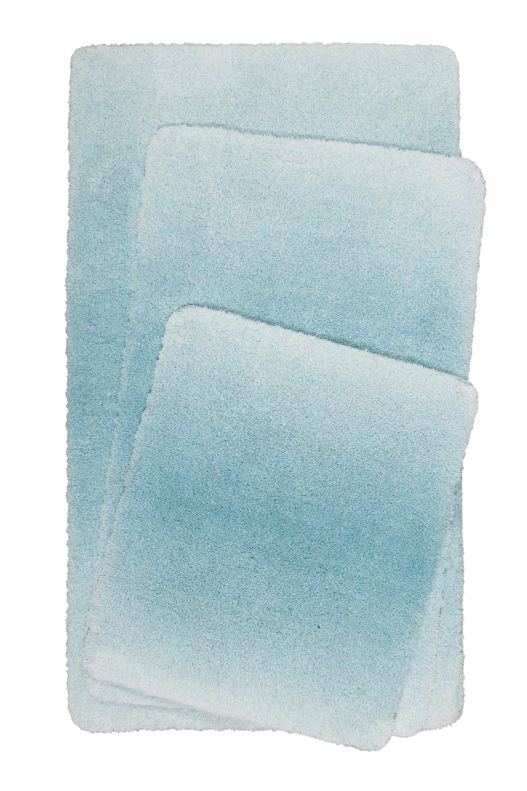 Wecon Home Luuk Badteppich, 80 x 150 cm, türkis | moderner flauschiger Badezimmerteppich mit antirutsch Rücken