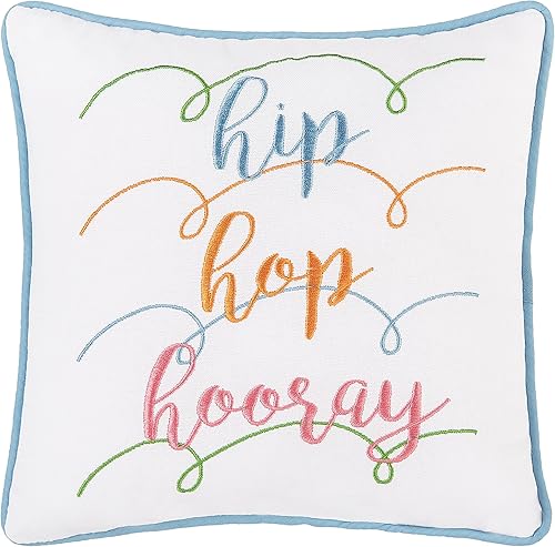 C&F Home Almohada bordada de Pascua de 10 x 10 pulgadas, con temática de primavera pequeña y pequeña, decoración para el hogar, sala de estar, sofá,