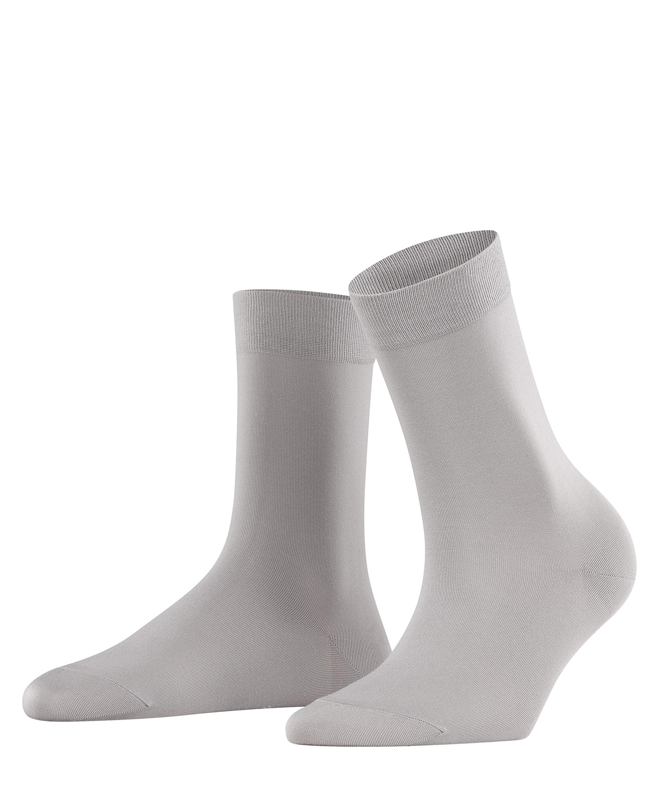 FALKE Women's Cotton Touch W SO Thin Plain 1 Pair Socks, Grey (Silver 3290), 2.5-5