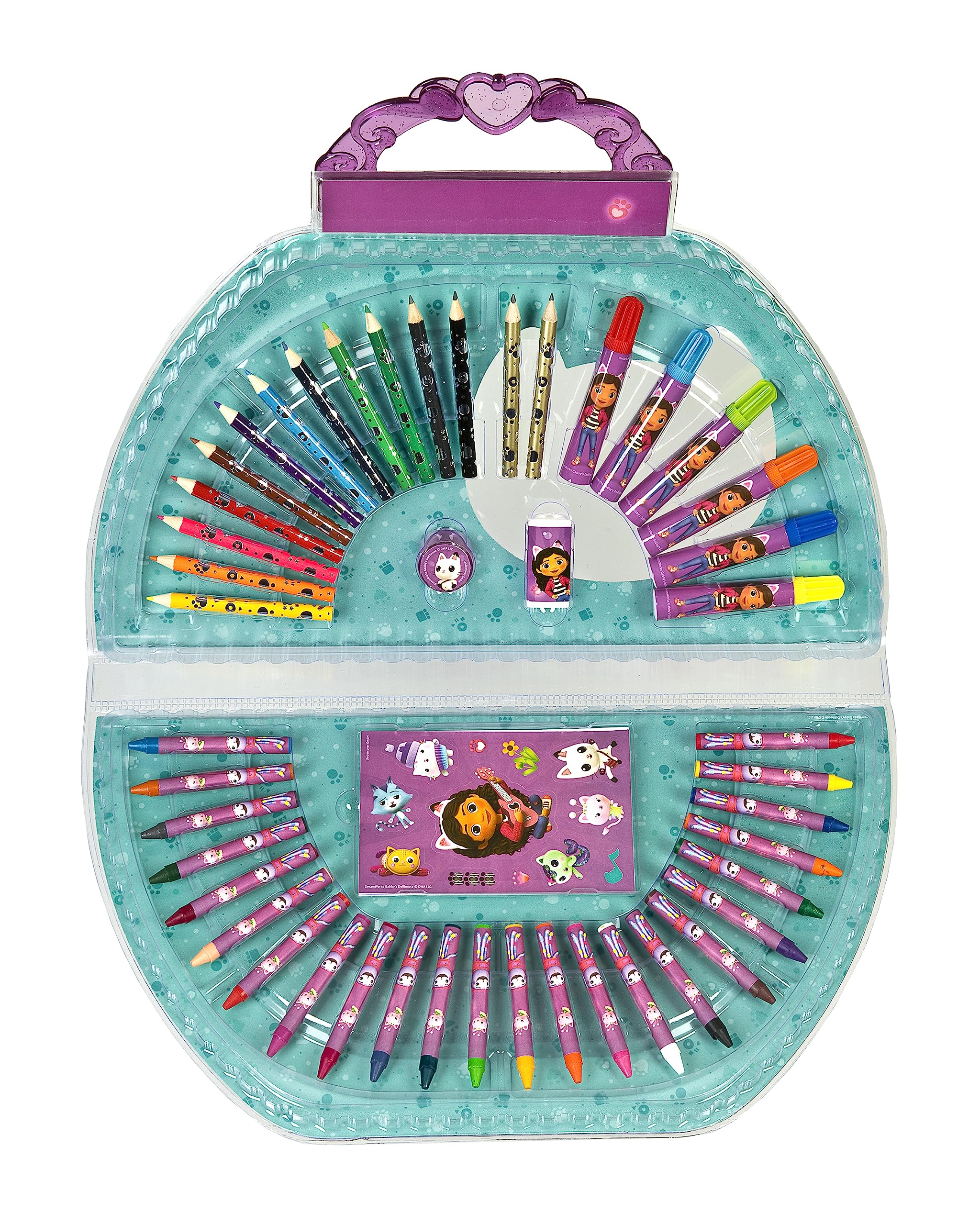 Kinderkoffer Verfspullen Gabby Dollhouse Kleurkoffer 137 Delen - Creatieve Kunstset Voor Meisjes