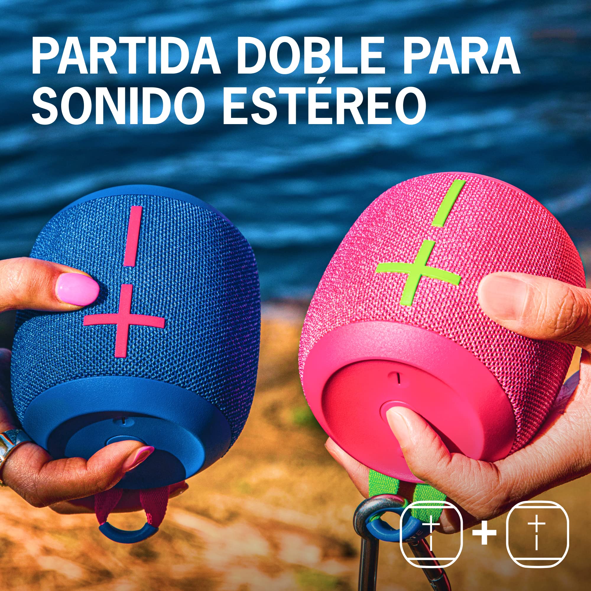 Ultimate Ears WONDERBOOM 3, Small Portable Wireless Bluetooth Speaker, Big Bass 360-Degree Sound for Outdoors, Waterproof, Dustproof IP67, Floatable, 40 m Range - Purple