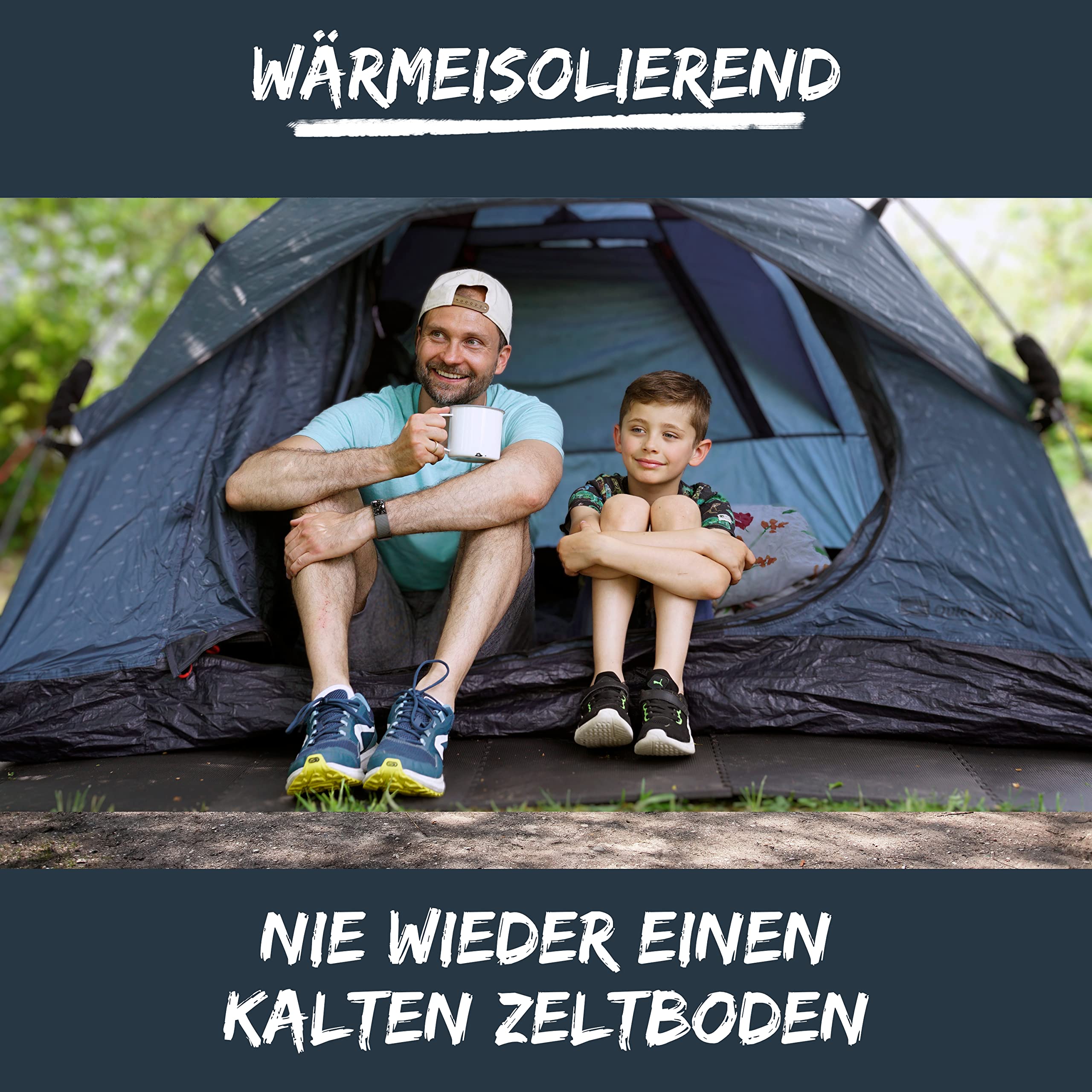 bonsport Zeltboden 12-60 Platten 40x40cm - Camping Zelt Boden Isolierung | Outdoor Teppich Camping Campingteppich Vorzeltteppich
