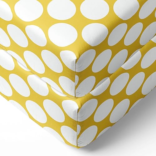 Bacati - Paquete de 2 sábanas bajeras grandes suaves y transpirables de 100% algodón percal para cuna Se adapta a colchones estándar de 28 x 52 x 5