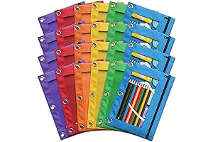 V-Opitos Pencil Pouch for 3 Ring Binder - Bulk 24 Pack Pencil...