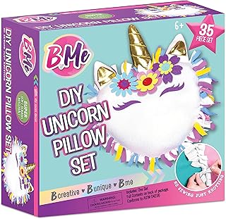 DIY Unicorn Pillow Kit for Girls - No Sew Unicorn Pillow - Make Your Own Pillow Set for Kids - Arts and Crafts Unicorn Gift for Girls - DIY Knot-a-Pillow for Girls - Ages 6+