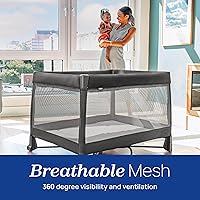 Vista 8 de Chicco Dash Instant Setup - Patio de juegos, cuna portátil con moisés extraíble, corralito para bebés y niños pequeños Carbón/Gris