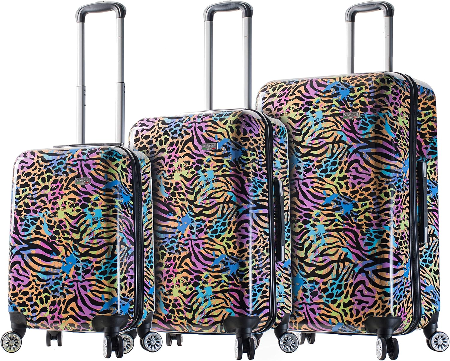 Viaggi Mia Italy Pop Animal Paint Hardside Spinner 3pc Set