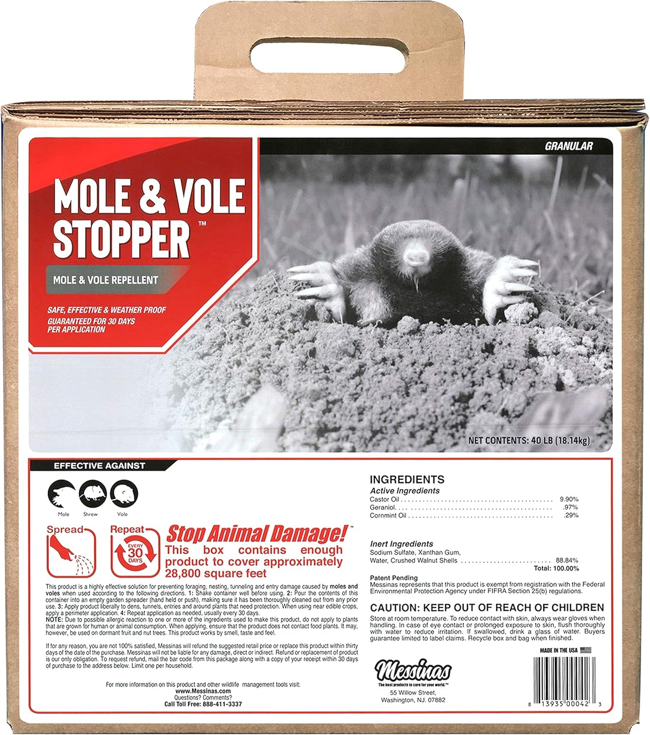 Mole & Vole Stopper, Granular Animal Repellent, All Natural, Effective All Year