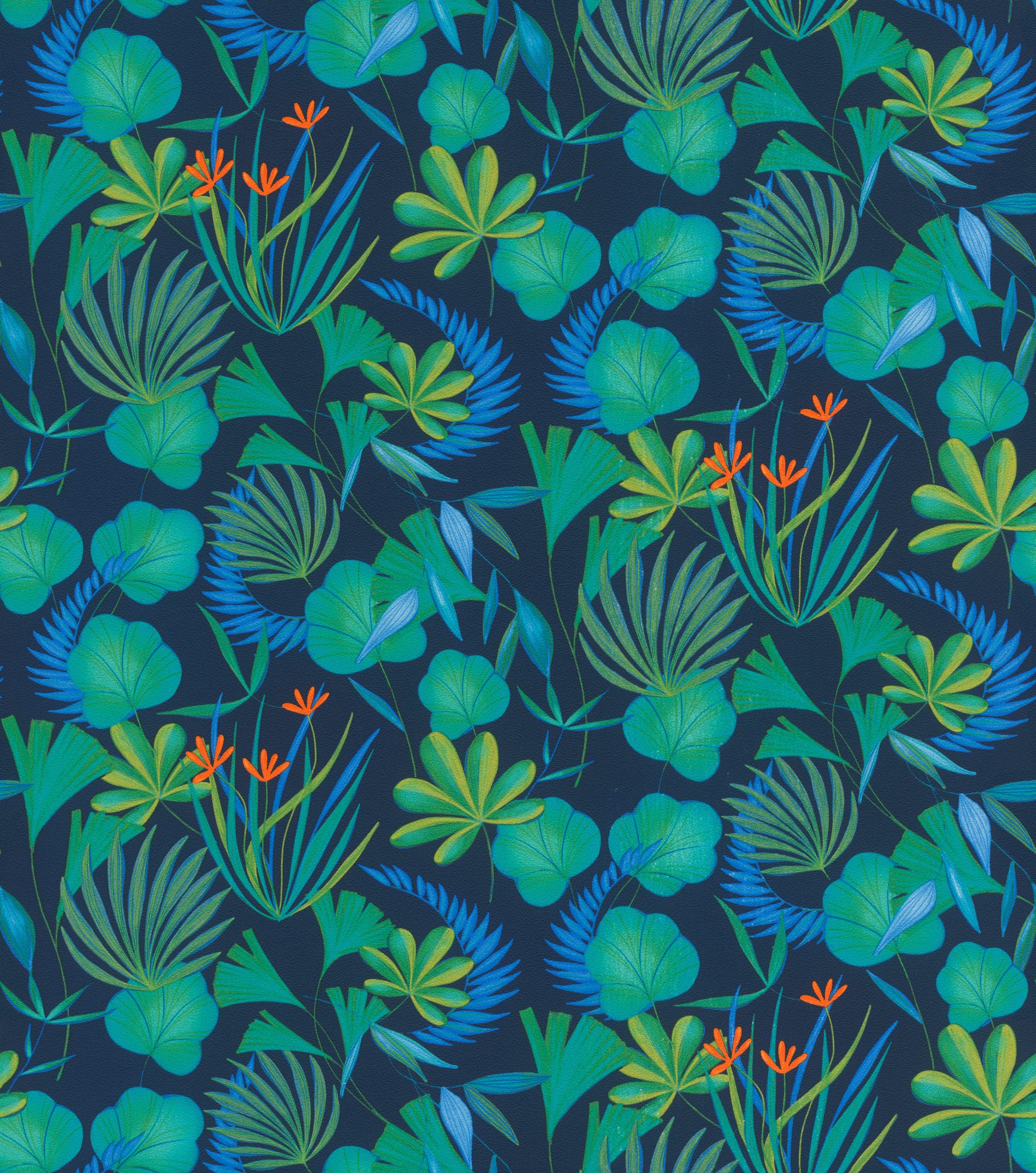 Rasch Darkblue Paperhangings Non Woven Wallpaper (Botanical) Blue 10,05 M X 0,53 M Selection Vinyl/Vlies 466607