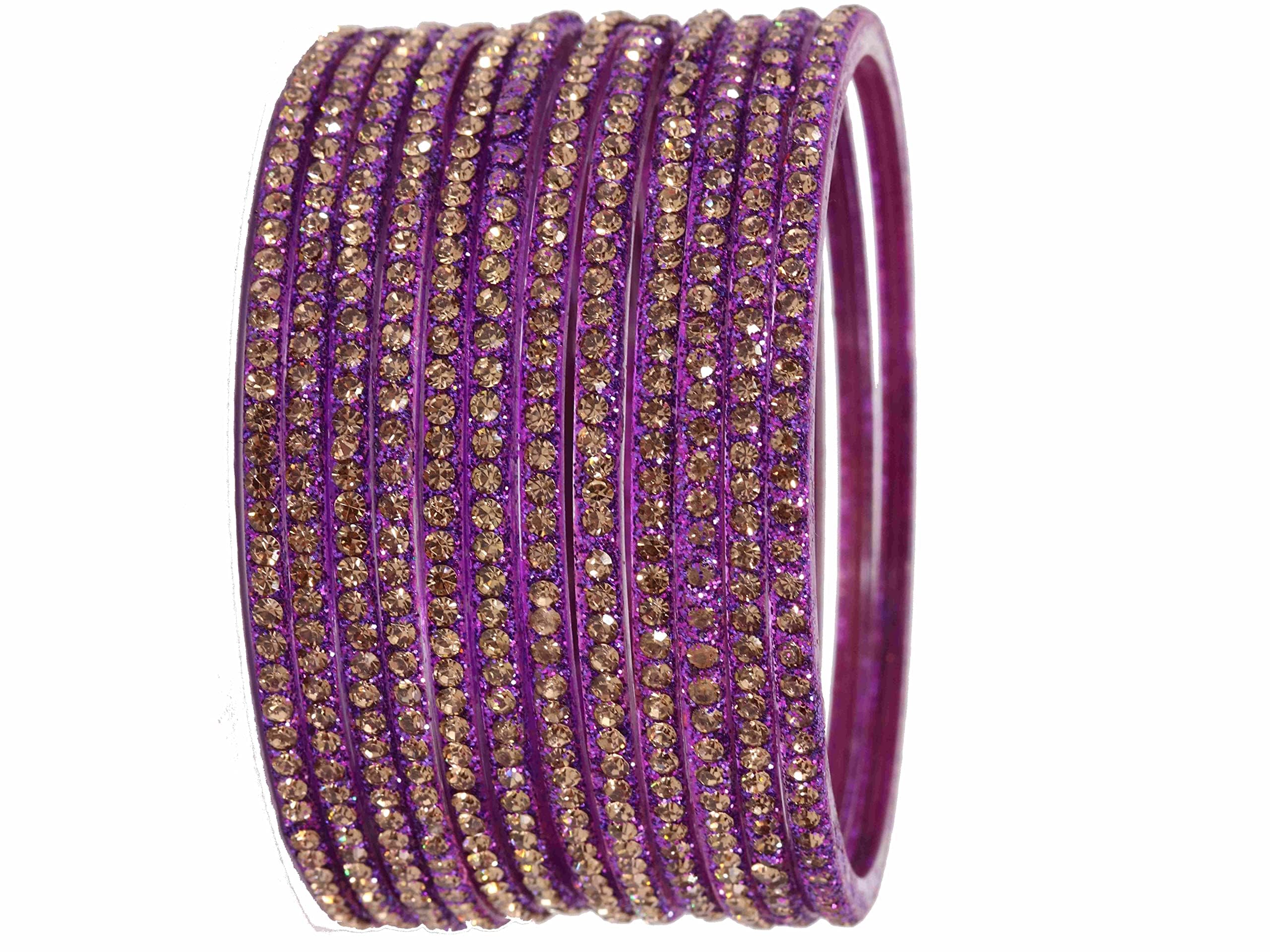 NMII Silk Thread & Glass Bangle Set Studded with Zircon for Women & Girls On Wedding(Purple-2.8) (B0782H7CZR) Amazon Price History, Amazon Price Tracker