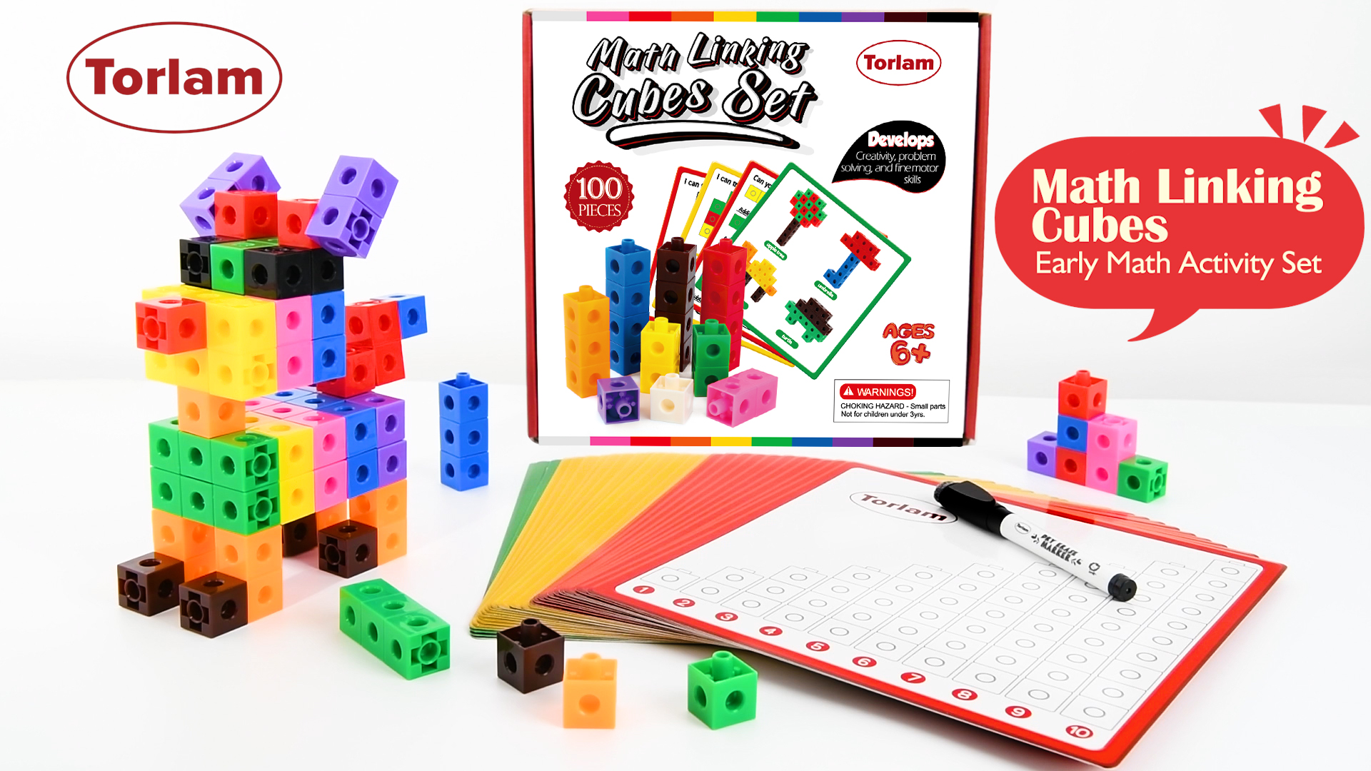 Amazon.com: Torlam Math Cubes Math Manipulatives Activity Set