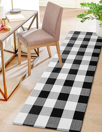 Miniatura 445 de IOHOUZE - Tapete a cuadros estilo búfalo de 5 x 8 pies para interiores y exteriores, lavable, para sala, tapete de bienvenida primavera-verano