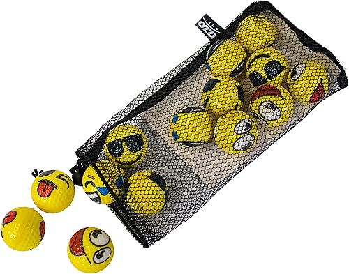 Miniatura 5 de IZZO Pelotas de golf de práctica de emoji de golf, paquete de 12 pelotas de golf de práctica de espuma, ayuda para entrenamiento