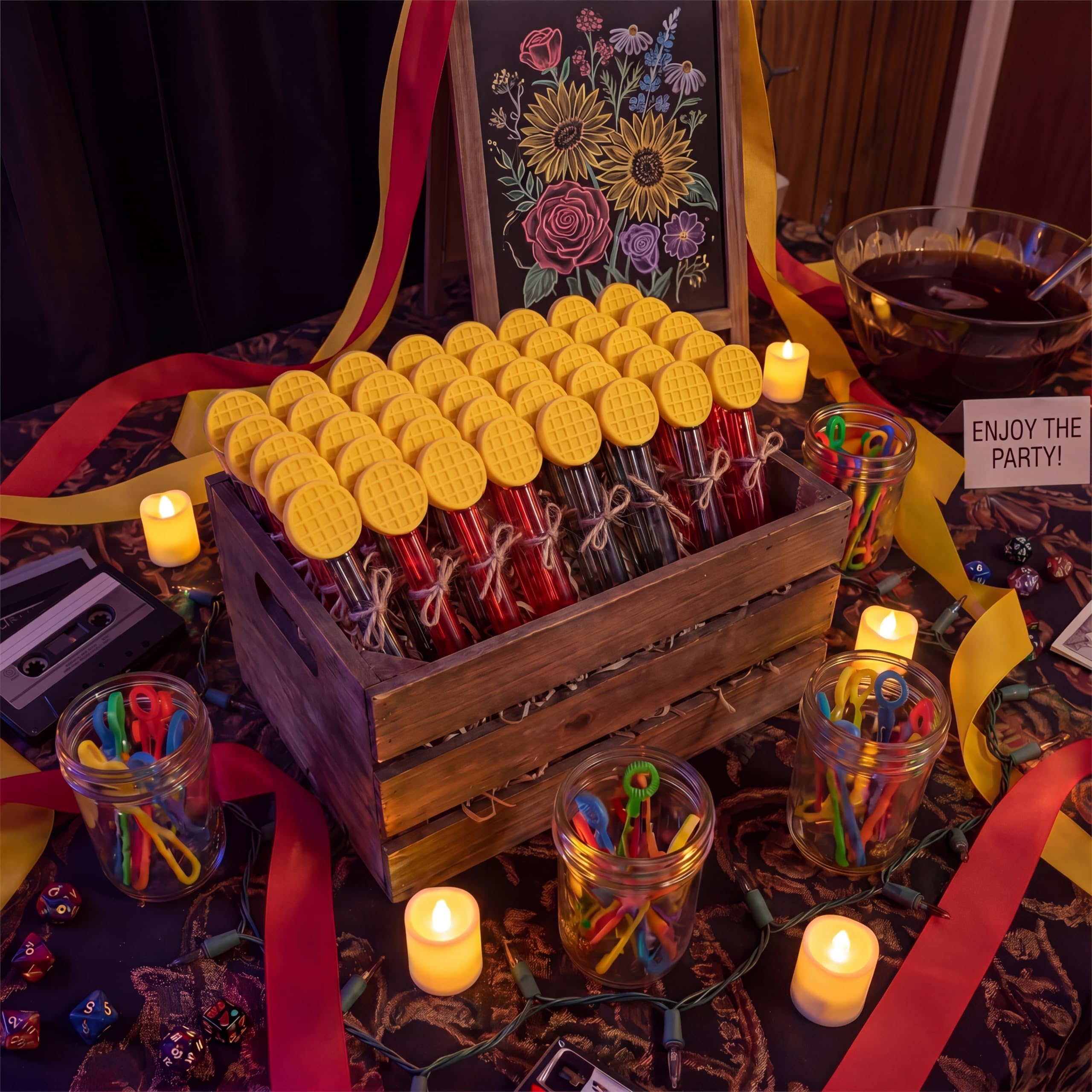 Jenaai 24 Stück Waffeln Seifenblasenstäbe Waffeln Seifenblasen Partygeschenke für Sommeraktivität Cartoon Geburtstag Geschenke Karneval Goody Bag Stuffers Hochzeitsbedarf