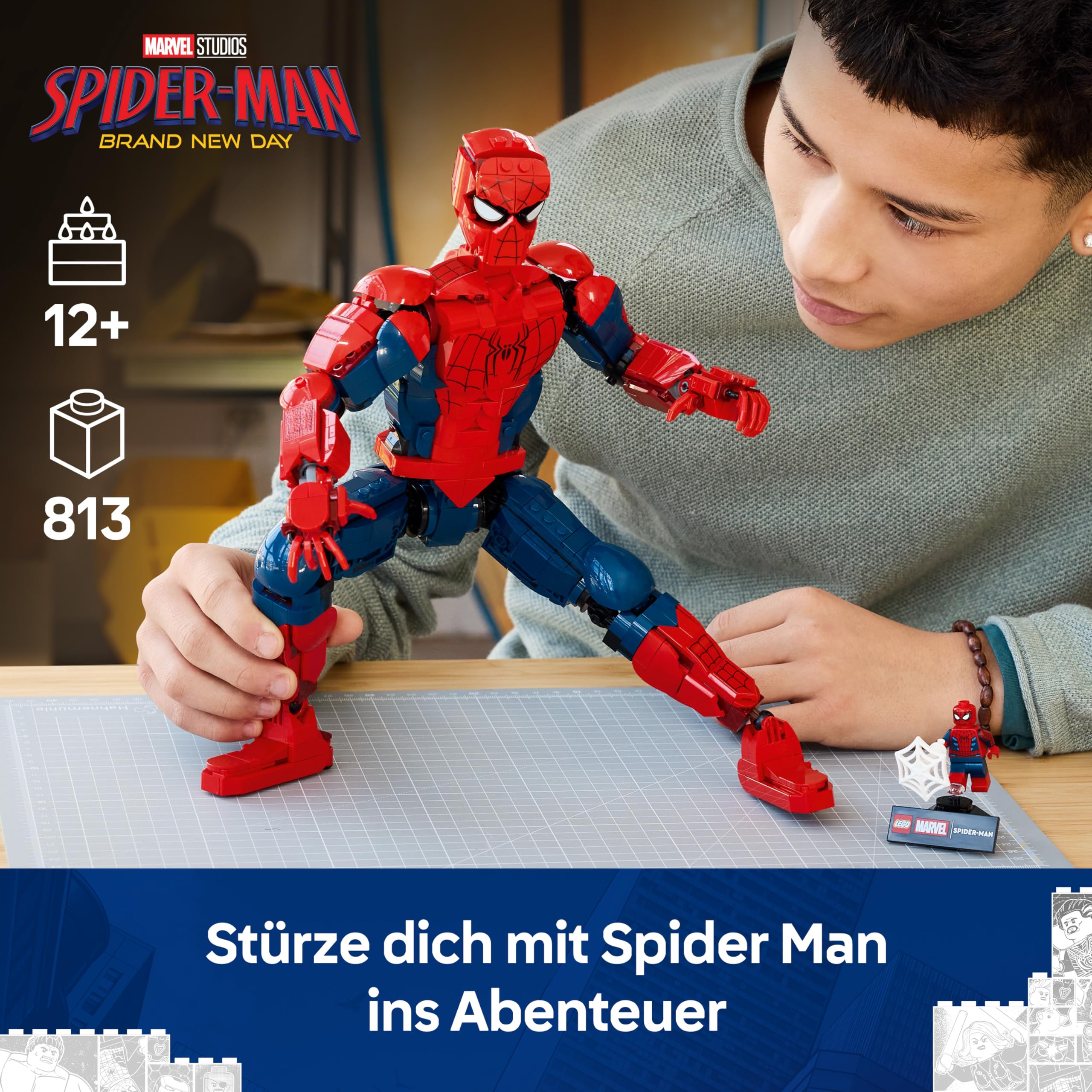 LEGO | Marvel Spider-Man-Figur - Superhelden Spielzeug inkl. Minifigur zum Sammeln - DIY Deko - Geschenk für Jungen ab 12 Jahren und Jugendliche Filmfans - 76346