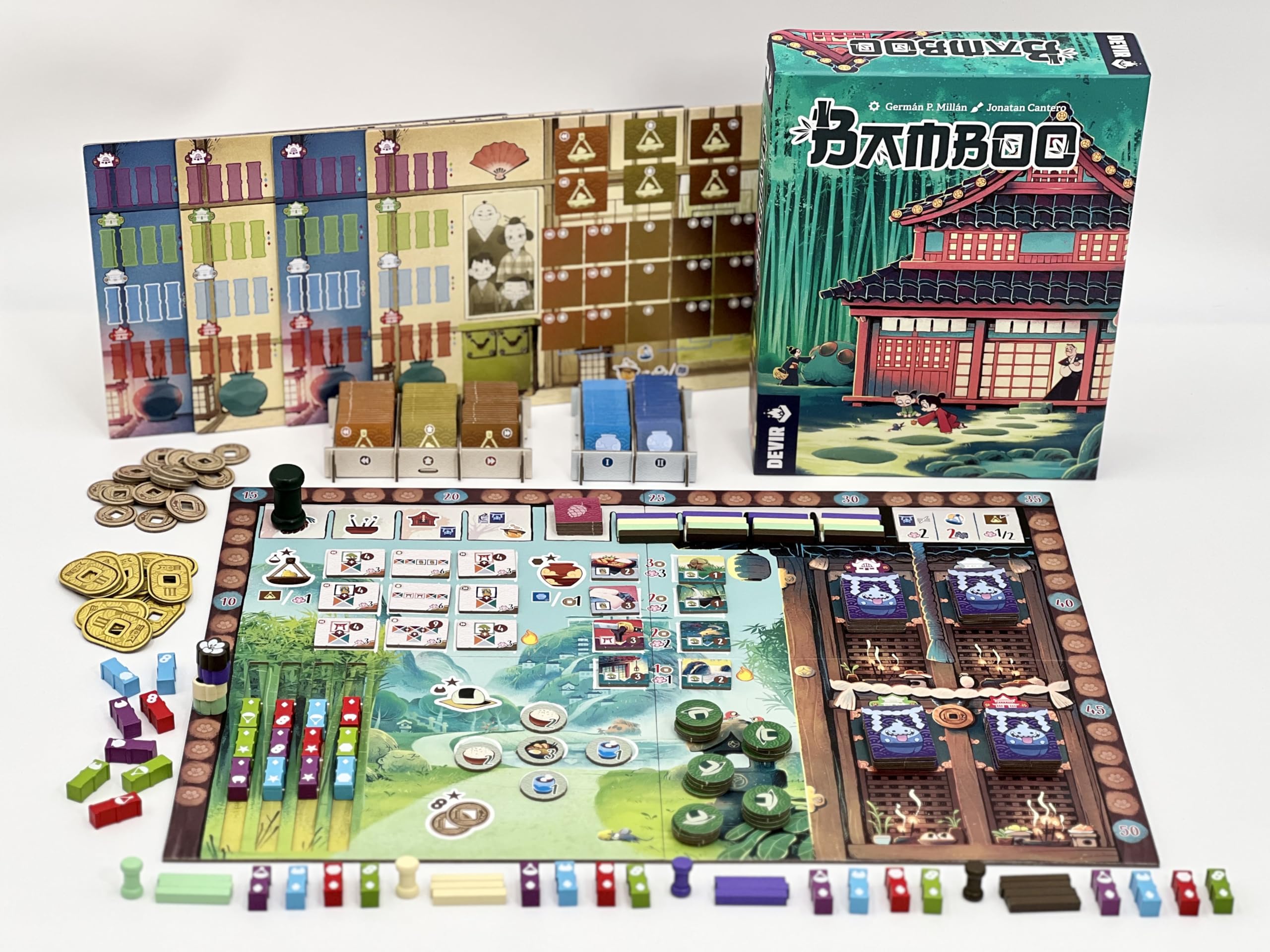 Devir - Bamboo, rodzinna gra planszowa i strategia, japońska atmosfera, Kemushi Saga, od 14 lat (BGBAMBML)