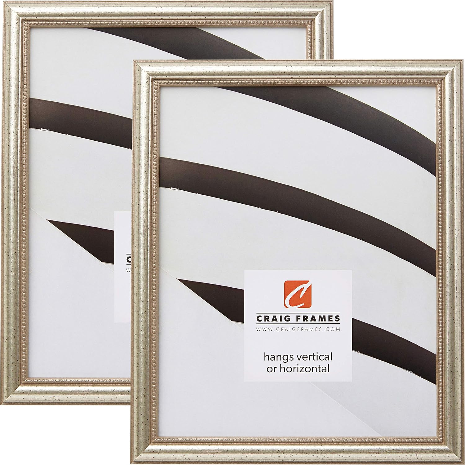 Craig Frames 81405100 11 x 14 Inch Picture Frame, Distressed Silver, Set of 2