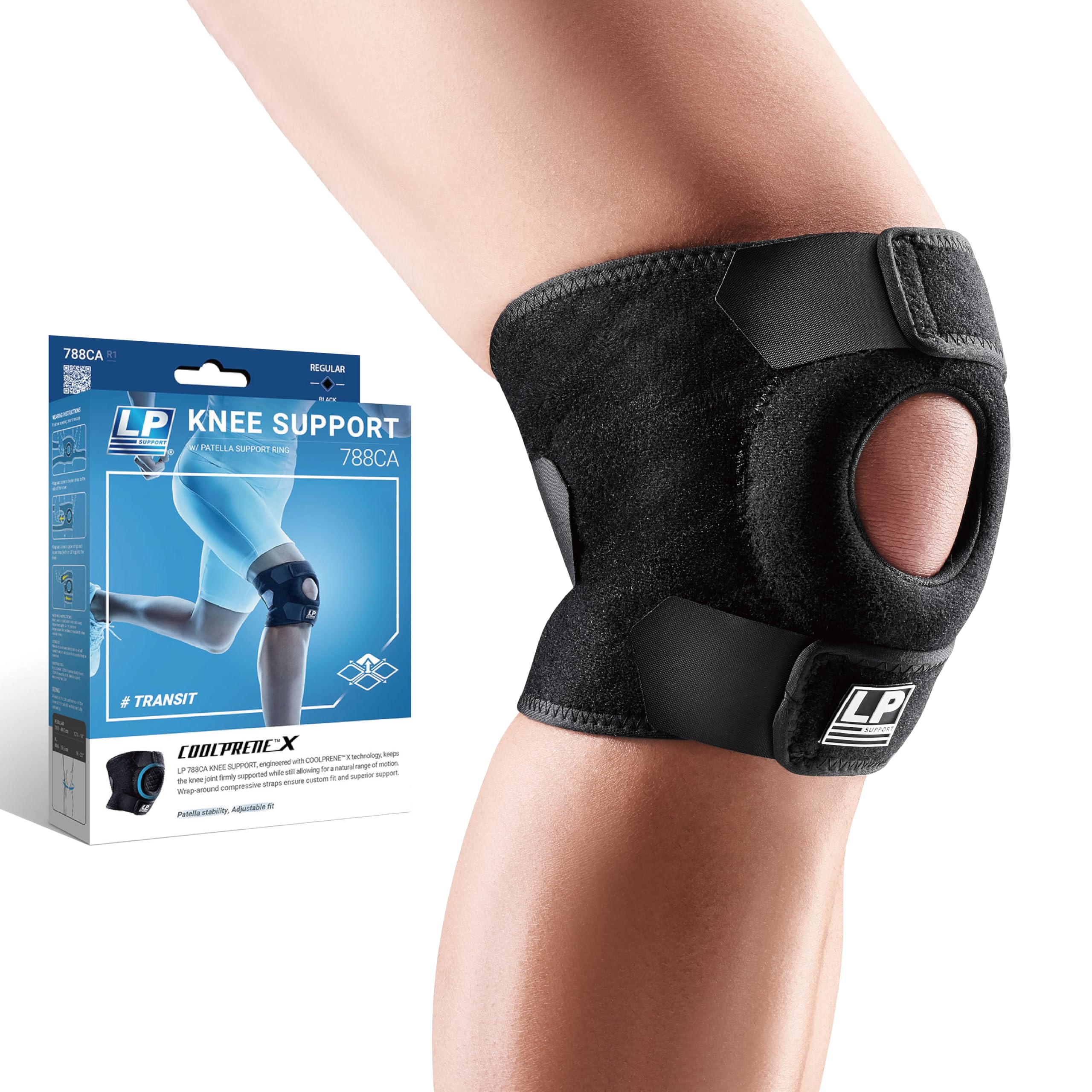 LP 788CA Adjustable Knee Brace with Open Patella - Kneecap Support for Running, Biking, Aerobics, Fitness, Football, Basketball, Hiking and Pain Relief (X-Large, 1pcs)