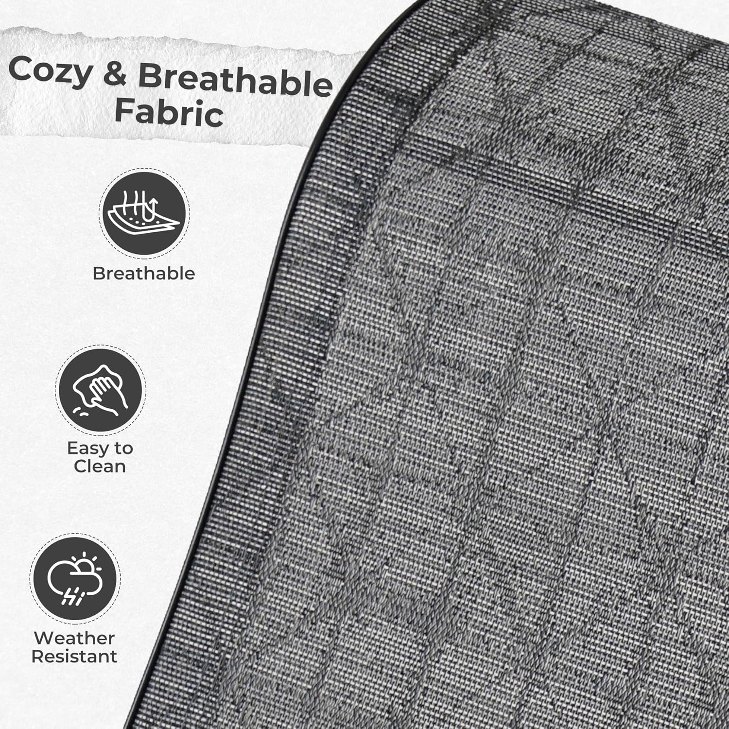 Grand patio Outdoor Swivel Dining Chairs Set of 2, 360 Degree Mesh Sling Rocker Sets for Deck, Garden Backyard, Black & Grey Plaid