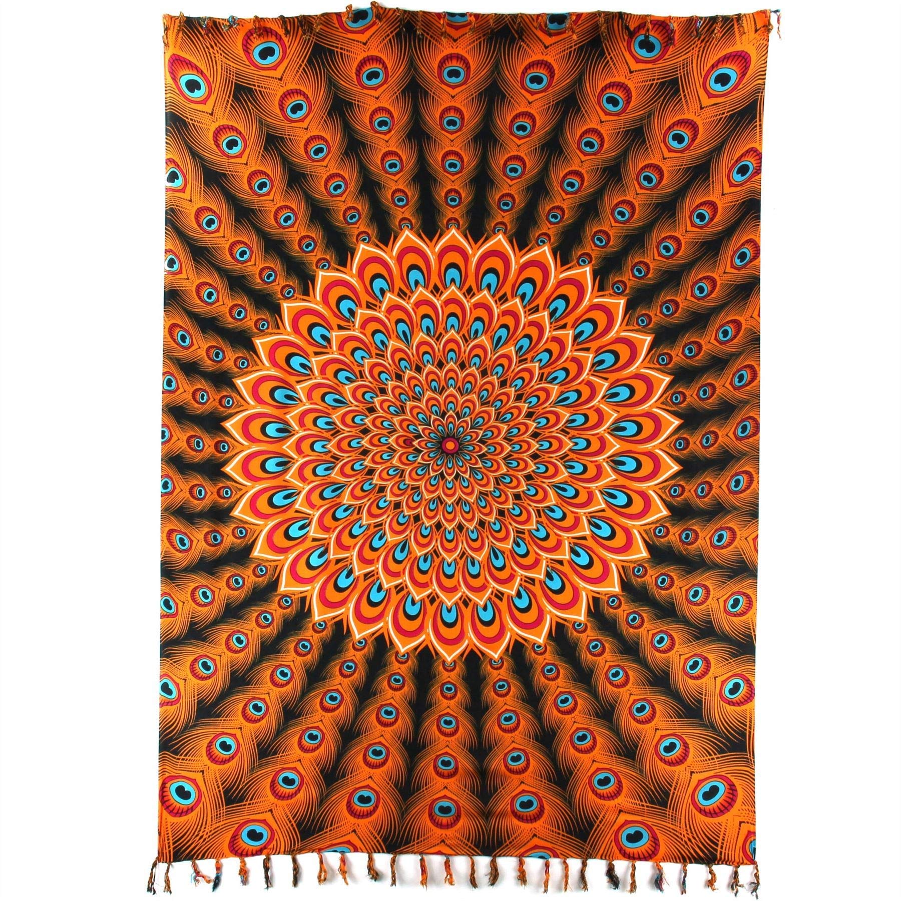 Loudelephant Women's Peacock - Orange & Blue Viscose Rayon Sarong
