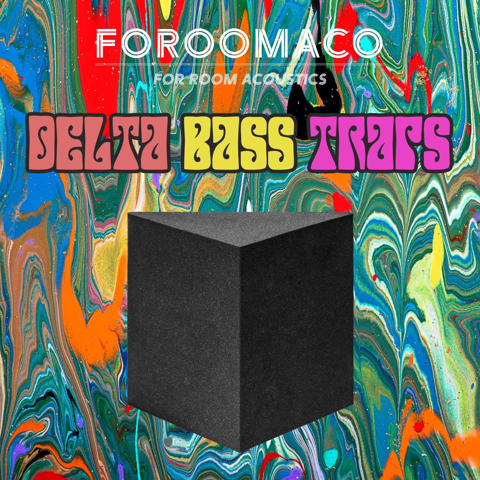 Foroomaco Paquete de 2 trampas de graves Delta para esquina de pared de 16.5 x 15.8 x 12 pulgadas, trampas de graves insonorizadas para estudio en casa y aislamiento de grabación, espuma a prueba de