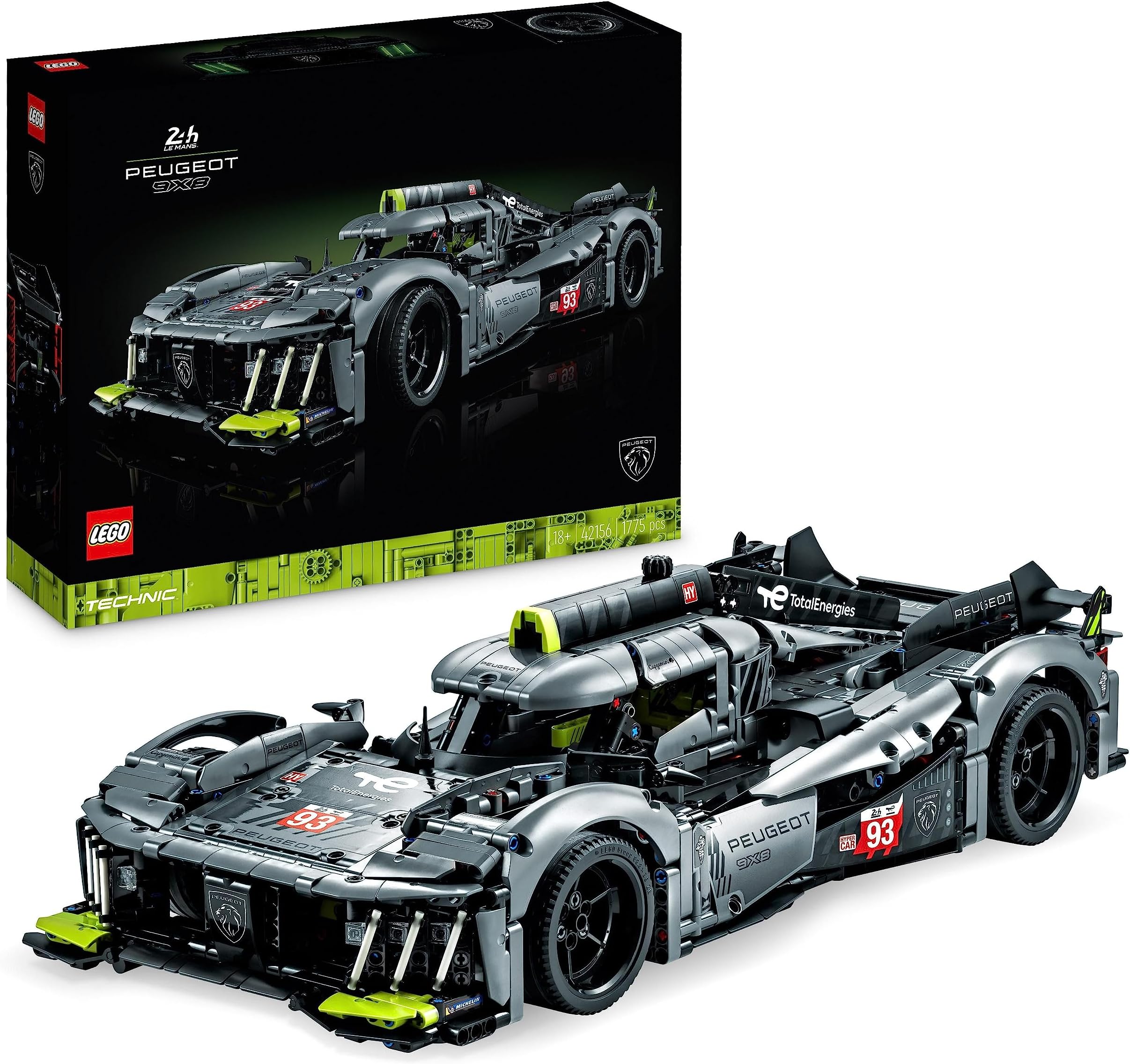 Technic PEUGEOT 9X8 24H Le Mans Hybrid Hypercar, Iconic Racing Car Model Kit For Adults to Build, 1:10 Scale, Collectible Advanced Motorsport Set, Gift for Men, Women, Him or Her 42156