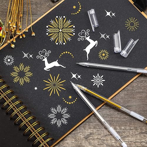 Miniatura 5 de 18 bolígrafos de tinta de gel, suministros de diseño artístico de dibujo, bolígrafos de 0.020 in para dibujo de papel negro, bocetos, ilustraciones,