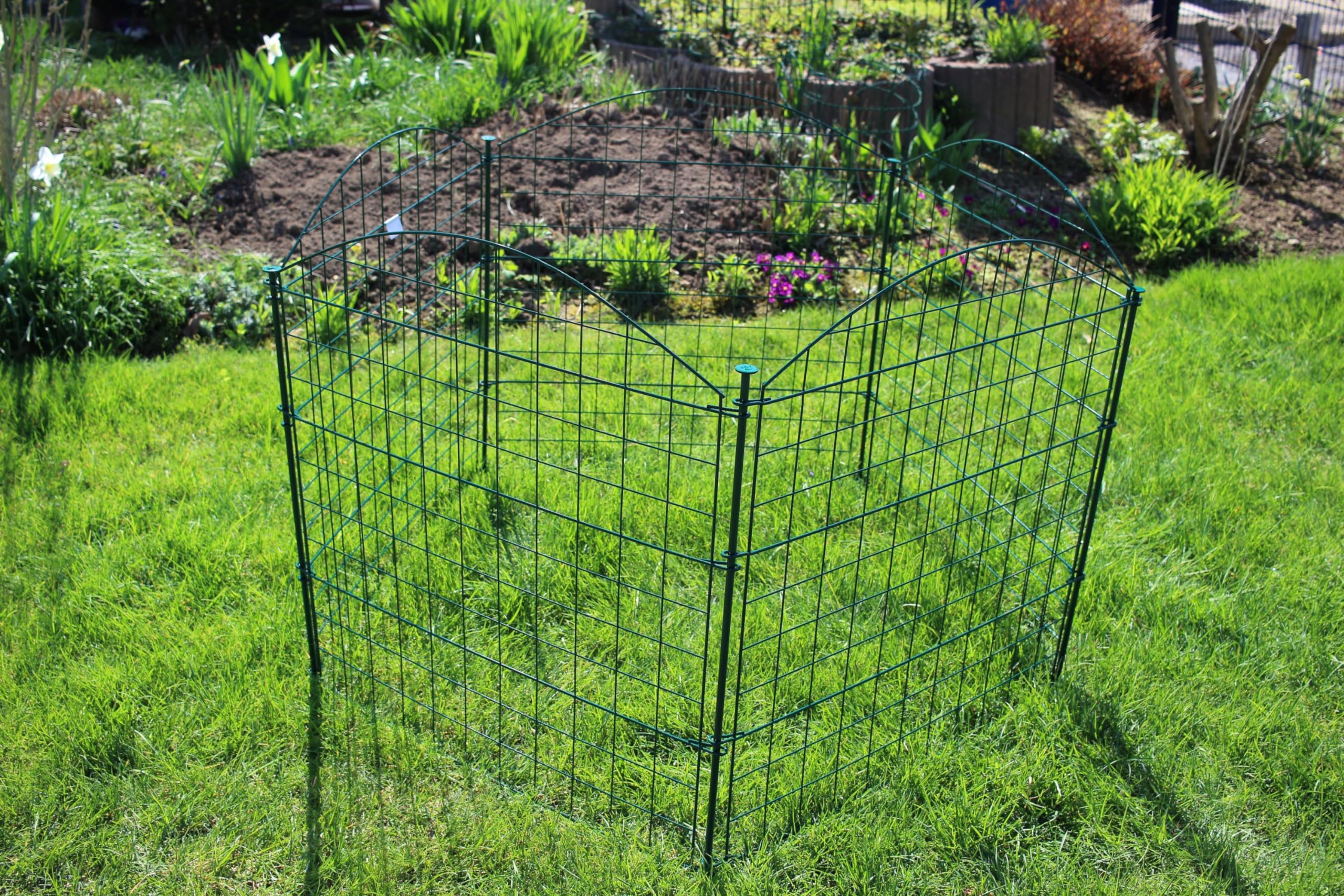 HC Garten & Freizeit Teichzaun Oberbogen Komplettset dunkelgrün 11 tlg. Gartenzaun Gitterzaun