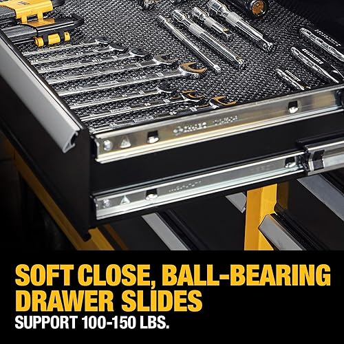 Miniatura 6 de DEWALT Cofre de herramientas rodante con 8 cajones, 52 pulgadas, capacidad de cajón de 100 libras, compatible con el sistema de almacenamiento