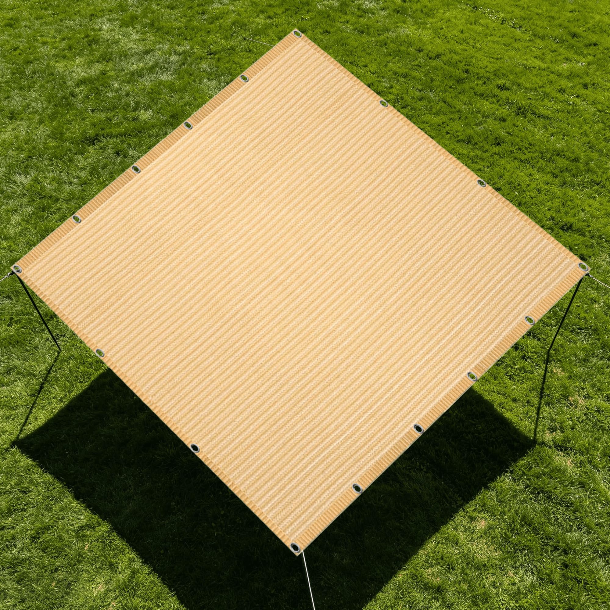 Filet d'ombrage crème 3.4x4m pour pergola et terrasse ventilée