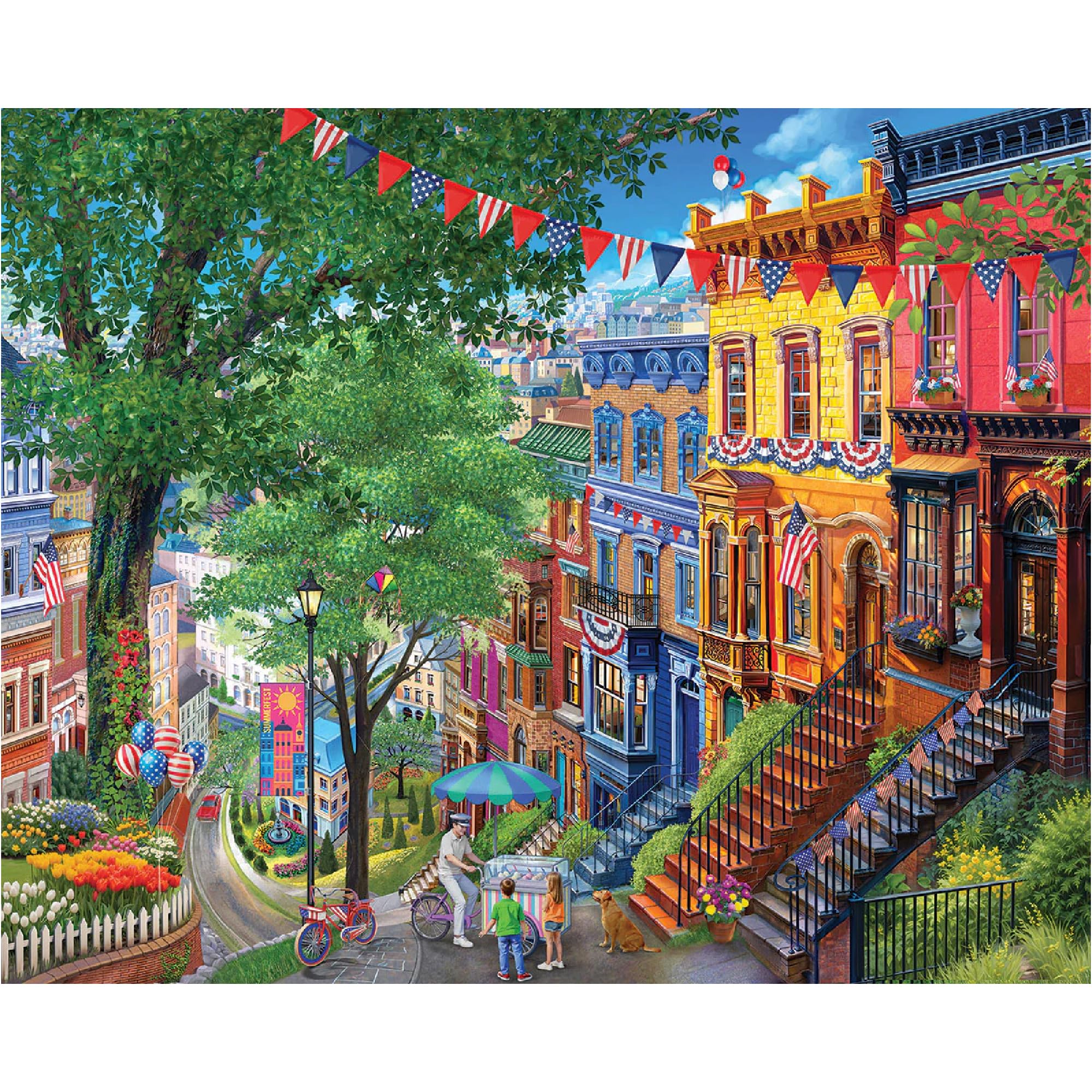 White Mountain Puzzle da 1000 pezzi, 4 luglio, estate in città | Pezzi grandi, regalo per adulti e famiglia, 61 x 76,2 cm, patriottico