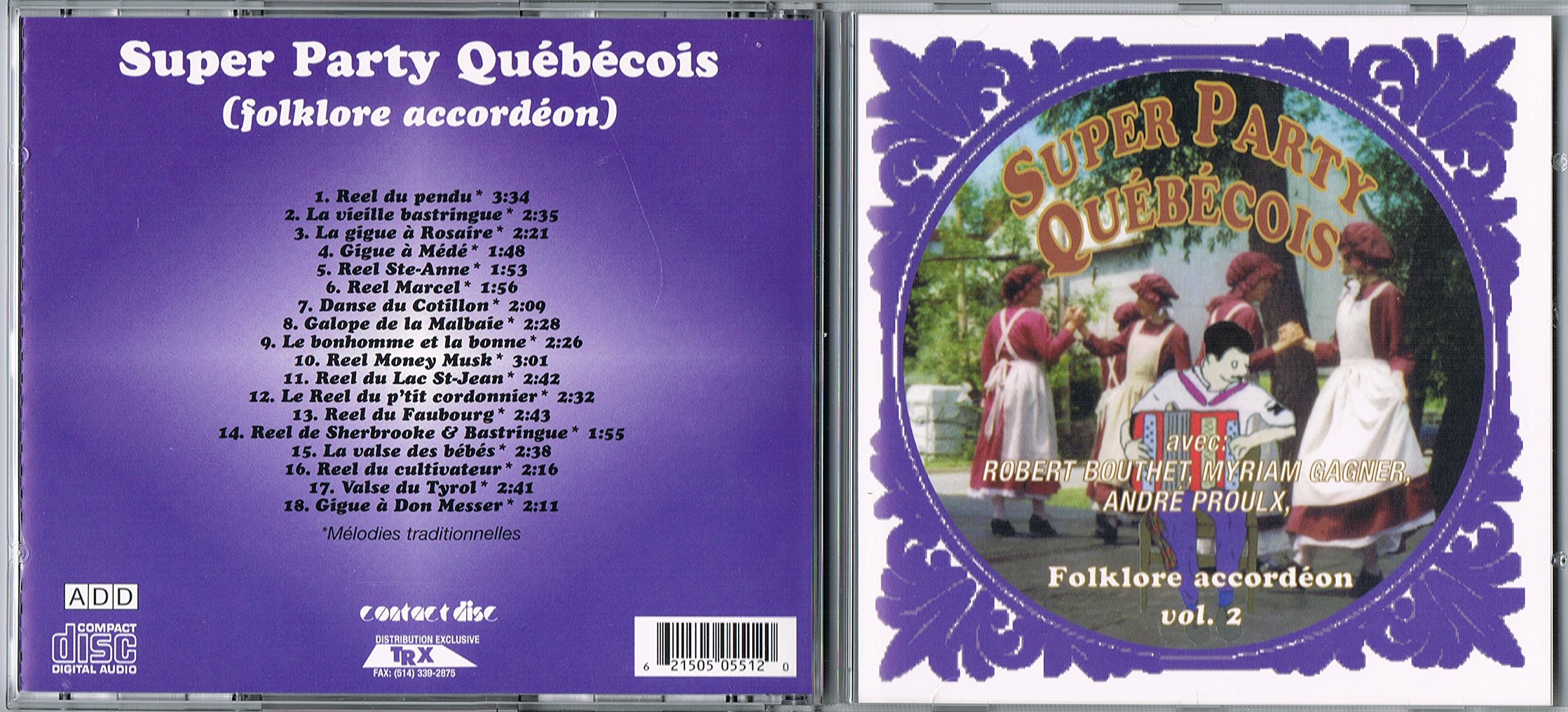 SUPER PARTY QUÉBÉCOIS - FOLKLORE ACCORDÉON, VOL. 2 [Audio CD] Robert Bouthet, Myriam Gagner, Andre Proulx and Varies