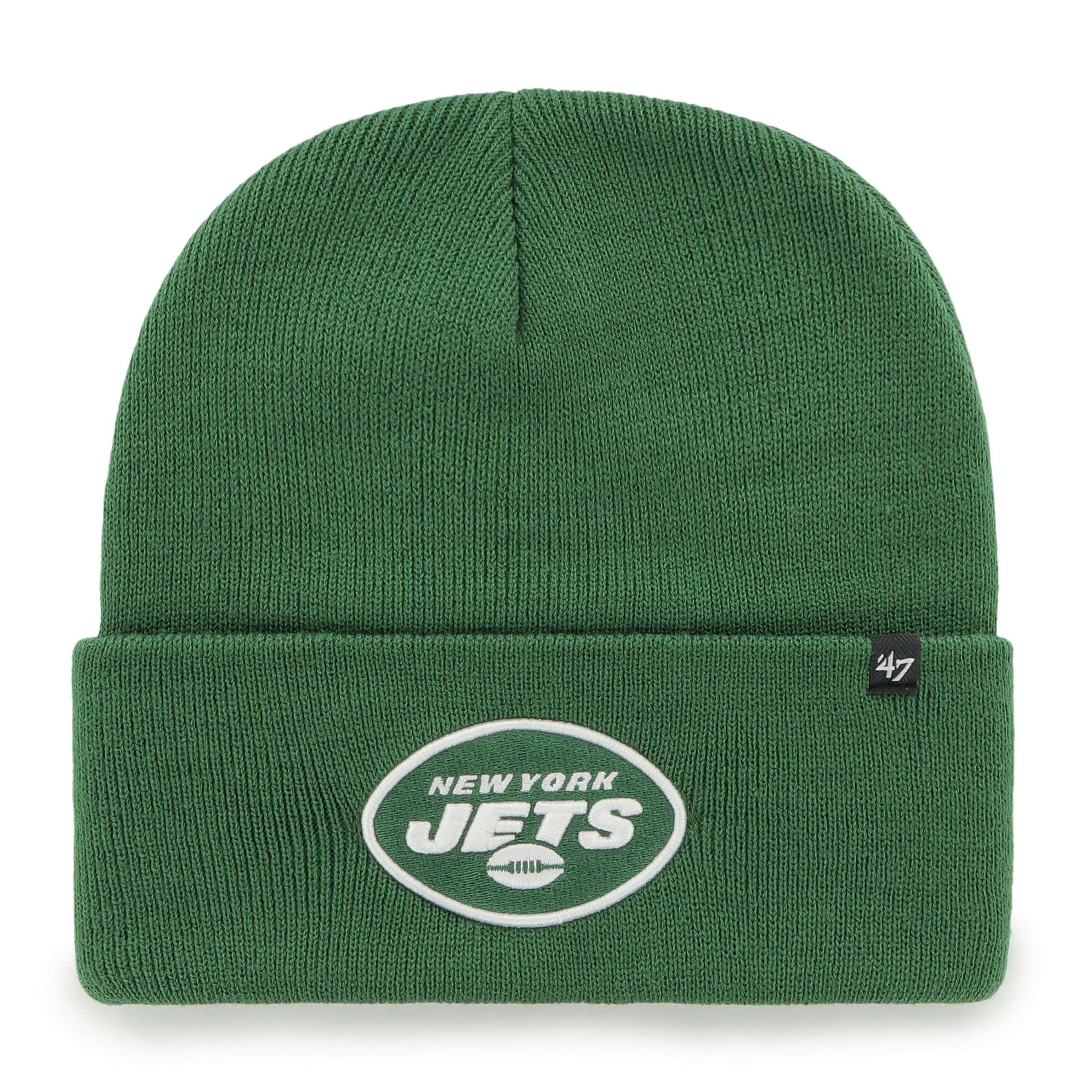 47 New York Jets NFL Haymaker Unisex Beanie Cuff Knit, One Size Fit, Team Badge, Eden Green