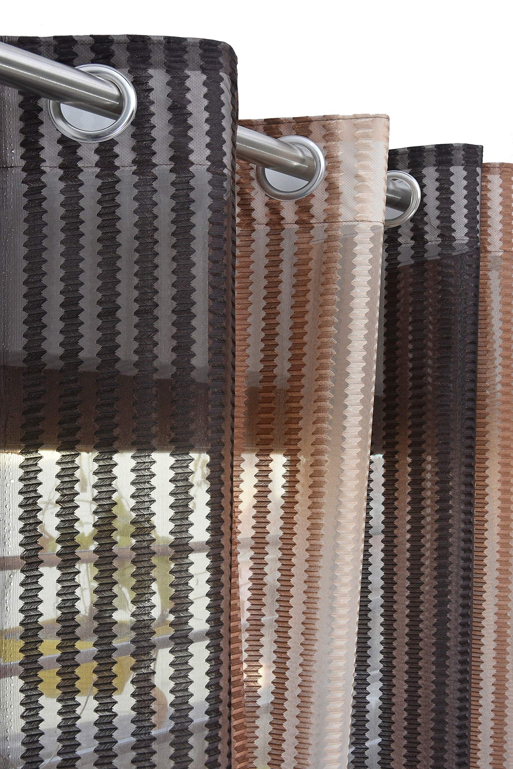 LaVichitra 2 Piece Premium Sheer Door Curtain - 7 feet, Brown (B07NPQSCH3) Amazon Price History, Amazon Price Tracker