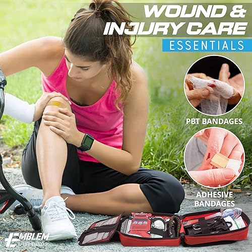 Miniatura 3 de Emblem OD - Kit de supervivencia de primeros auxilios de 242 piezas con kit de torniquete  Kit de medicina Molle IFAK  Kit de trauma médico de